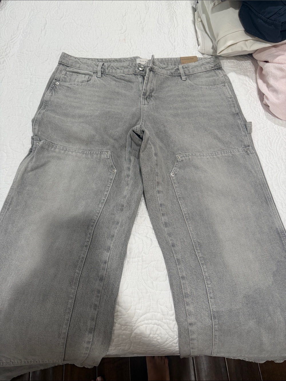 PacSun Gray Wide-Leg Workwear Jeans